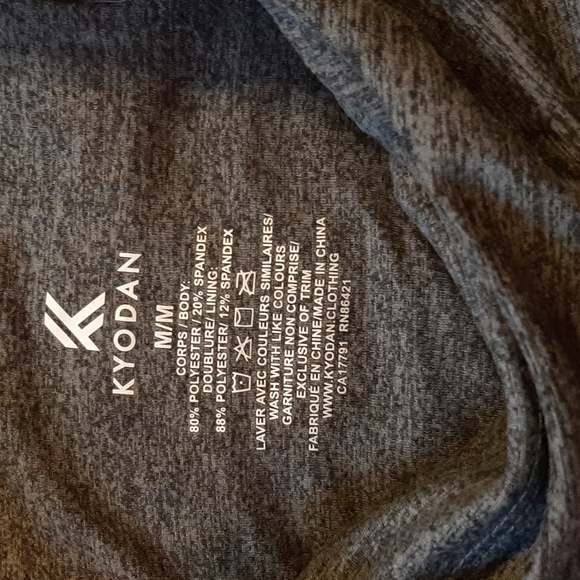 Kyodan Heathered Gray/Black Racerback Sports Bra, size Medium, NWT - Picture 6 of 11